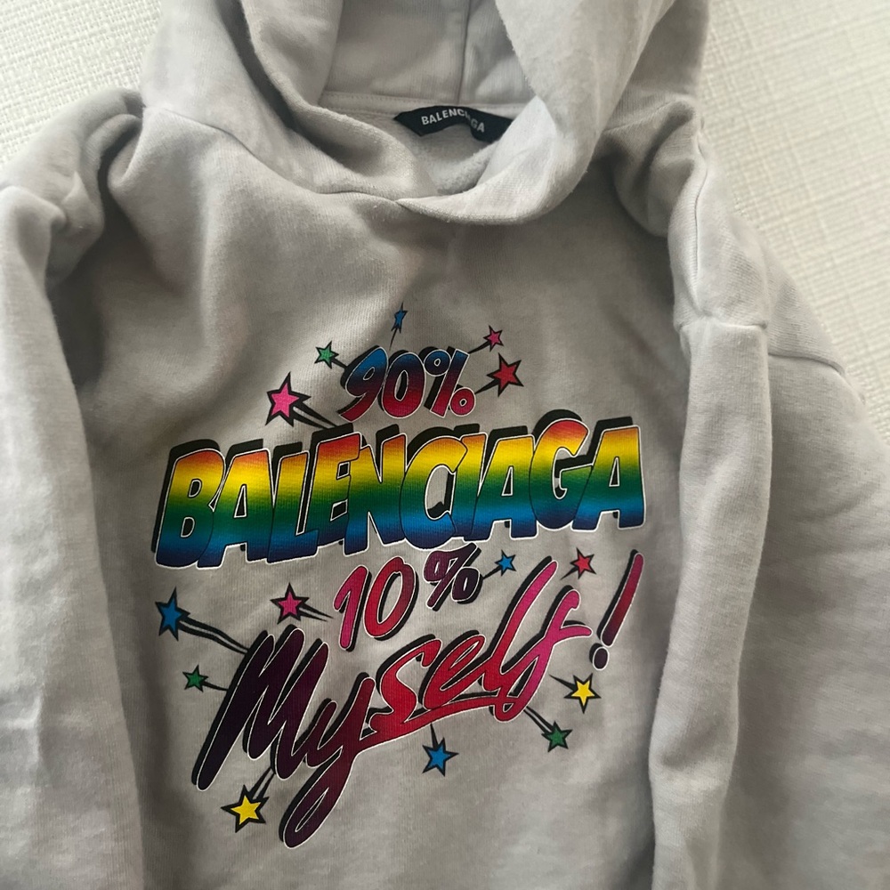 Balenciaga Kids Graphic Gray Hoodie - Picture 4 of 5